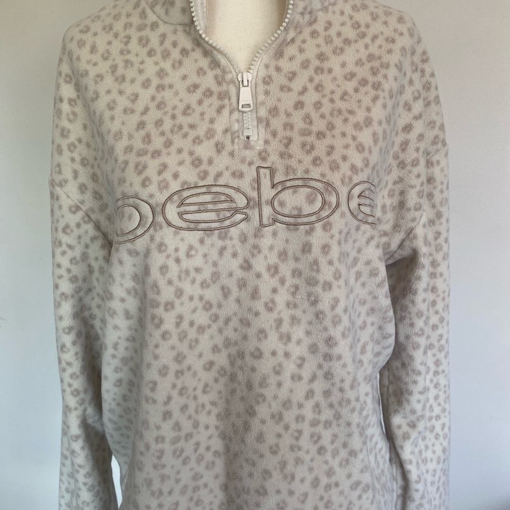 Bebe Cream and Brown Leopard Print Sweater